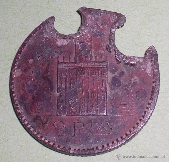 Monedas locales: 2 pesetas torre del oro sevilla - Foto 1