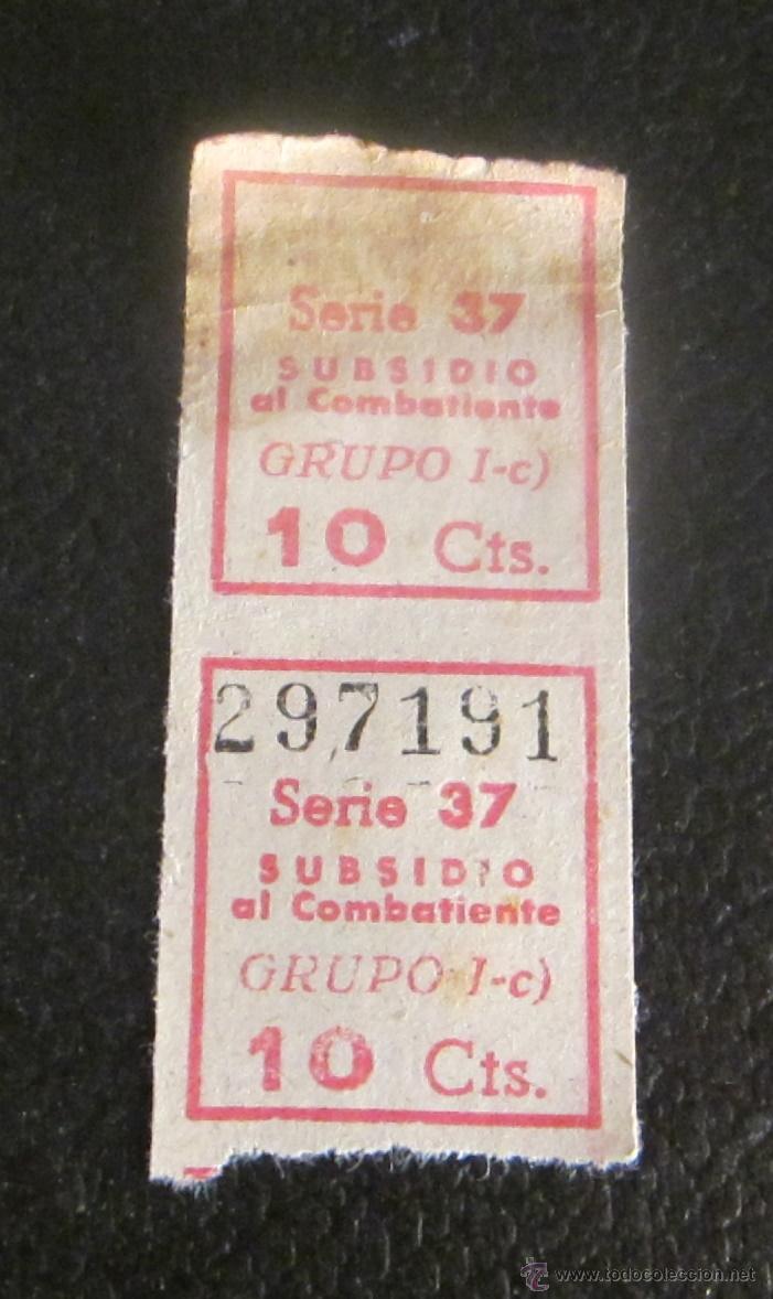 Monedas locales: 2 CUPONES SUBSIDIO AL COMBATIENTE 10 CTS. - Foto 1