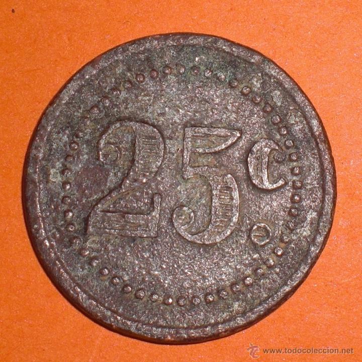 Monedas locales: Ficha local de 25 centimos - Foto 2