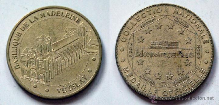 Monnaies locales: Collection Nationale Medaille Basilique de la Madeleleine 33mm