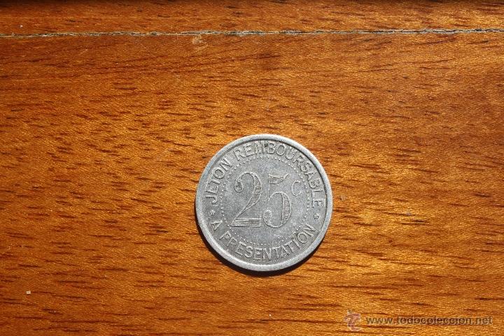 Moedas locais: Jeton reembolsable-25 centimos,, sindicato de la alimentacion en gros de l herault