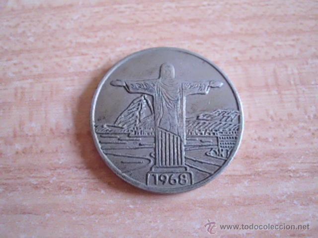 Moedas locais: Ficha-token-jet&oacute;n-moneda del Cristo Corcovado o Rendentor de R&iacute;o de Janeiro (Brasil). A&ntilde;o 1968. Mudi
