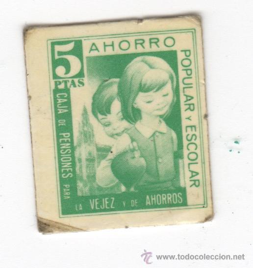 Lokalw&auml;hrung: tipo vi&ntilde;eta  caja de pensiones para la vejez y de ahorros ahorro popular y escolar 5 pesetas