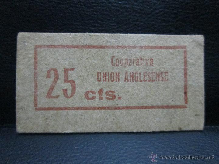 Monedas locales: 25 centimos union anglesense ebc vale de carton - Foto 1
