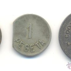 Monedas locales: TRES FICHAS DE COOPERATIVA A 10 EUROS CADA UNA, BARCELONA IGUALADA ETC.