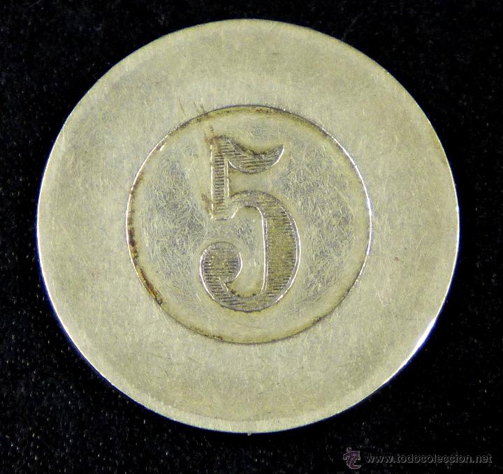 Moedas locais: Ficha Casino? lleva un 5 en ambas caras.