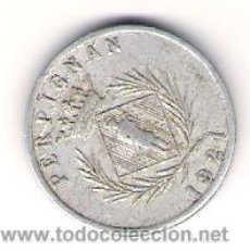 Monedas locales: PERPIGNAN 1921 5 CTS. CHANBRE SYNDICELE DES CONMERCAITS. Lote 54224374
