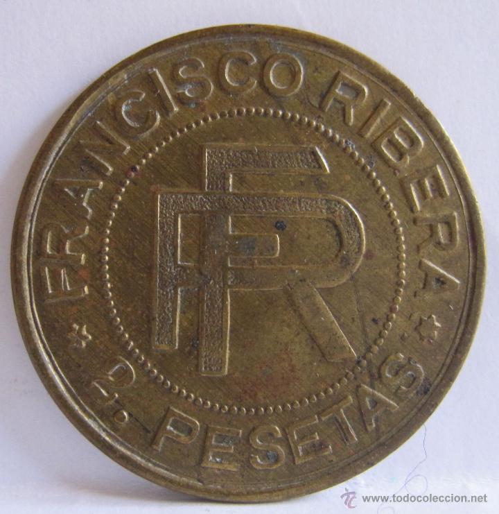 Monedas locales: FICHA MONEDA FRANCISCO RIBERA. 3,50 CM - Foto 1