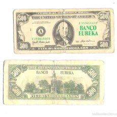 Monedas locales: MINI BILLETE DE JUGUETE **THE UNITED STATES OF AMARICA FIVE HUNDRED DOLARS**. Lote 57872544