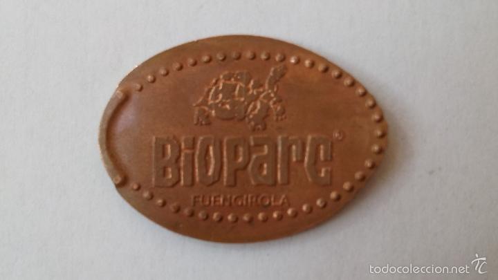 Moedas locais: Chapa de cobre de bioparc ,fuengirola de 3 x 2,3 cms