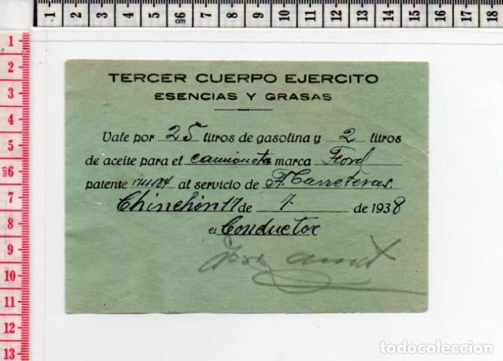 Monete locali: 23.86 VALE GUERRA CIVIL, ESENCIAS Y GRASAS, TERCER CUERPO, 1938, CHINCHON, MADRID, H. CARRETERAS