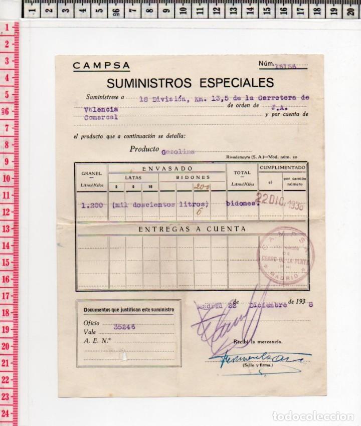 Monete locali: 23.134 VALE GUERRA CIVIL, CAMPSA, CERRO DE LA PLATA, 18 DIVISION, MADRID, 1938, OFICIO 35246