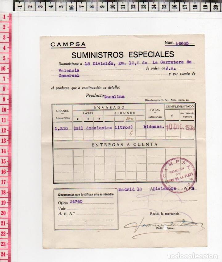 Monete locali: 23.134 VALE GUERRA CIVIL, CAMPSA, CERRO DE LA PLATA, 18 DIVISION, MADRID, 1938, OFICIO 34760