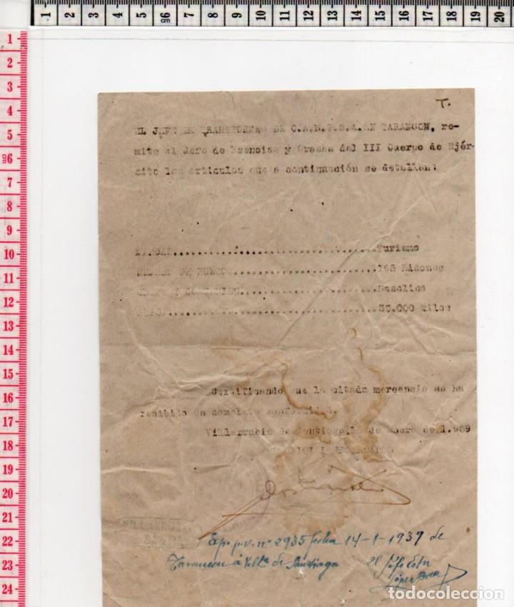 Monete locali: 23.134 VALE GUERRA CIVIL, CAMPSA, TARANCON, VILLARUBIA DE SANTIAGO, MADRID,1938, SELLO ORIGINAL