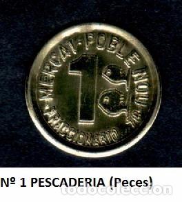 Monete locali: FM N&ordm; 4 VARIEDAD-1 MONEDA CON ESTAMPADO DOBLE - Ficha moneda de 1 peseta del Mercat POBLE NOU de Ba