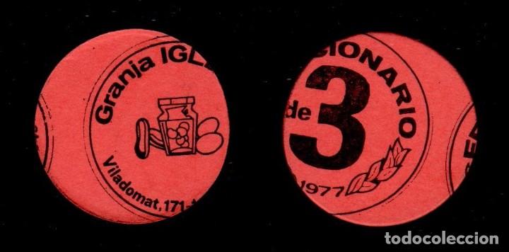 Monnaies locales: FM- 117 VARIEDAD TROQUELADO MUY DESPLAZADO - VALE MONEDA de 3 Pta emitido el  a&ntilde;o 1977 ante la falta
