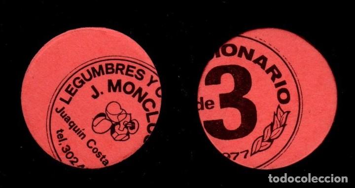 Monnaies locales: FM- 118 VARIEDAD TROQUELADO MUY DESPLAZADO - VALE MONEDA de 3 Pta emitido el  a&ntilde;o 1977 ante la falta