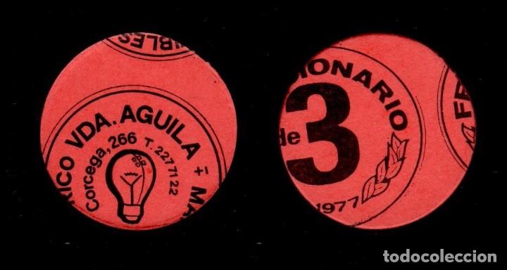 Monnaies locales: FM- 119 VARIEDAD TROQUELADO MUY DESPLAZADO - VALE MONEDA de 3 Pta emitido el  a&ntilde;o 1977 ante la falta