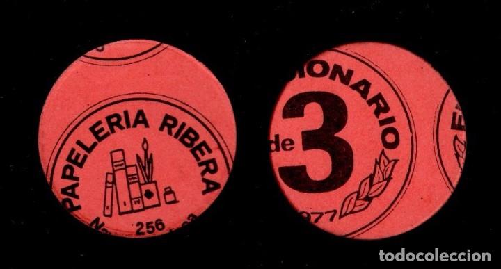 Monnaies locales: FM- 120 VARIEDAD TROQUELADO MUY DESPLAZADO - VALE MONEDA de 3 Pta emitido el  a&ntilde;o 1977 ante la falta