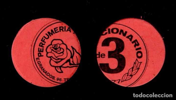 Monnaies locales: FM- 123 VARIEDAD TROQUELADO MUY DESPLAZADO - VALE MONEDA de 3 Ptas emitido el  a&ntilde;o 1977 ante la falt