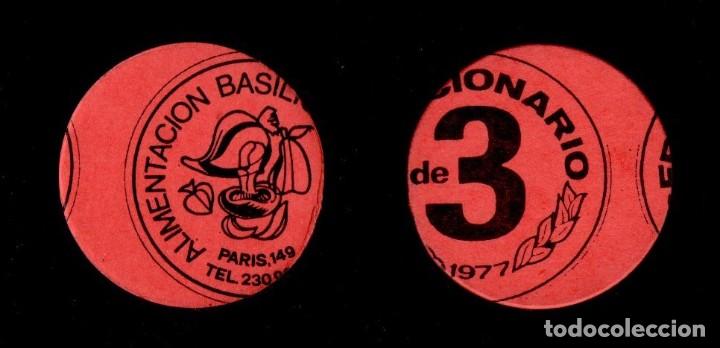 Monnaies locales: FM- 80 VARIEDAD TROQUELADO MUY DESPLAZADO - VALE MONEDA de 3 Pta emitido el  a&ntilde;o 1977 ante la falta