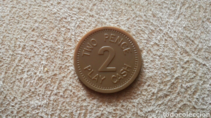 Monedas locales: Ficha de pl&aacute;stico de 2 peniques - Foto 1