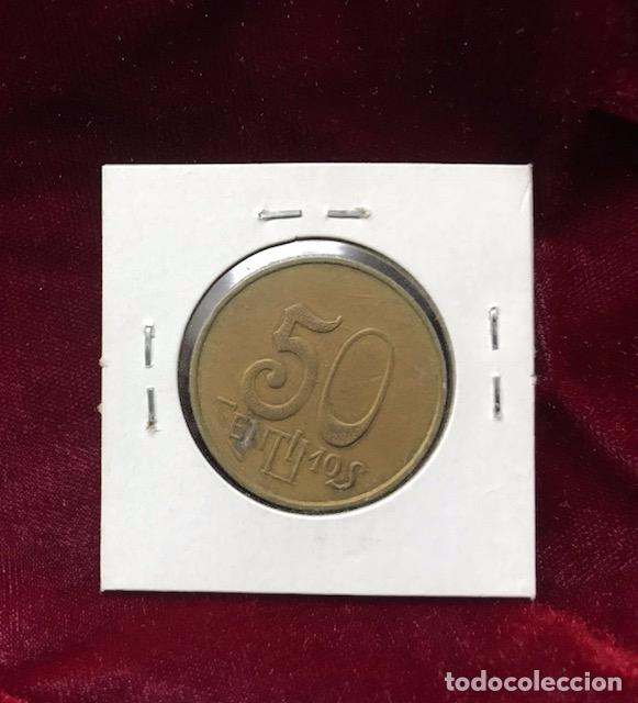 Monedas locales: FICHA DE CASINO DE 0,50 CENTIMOS.TOKEN. - Foto 2