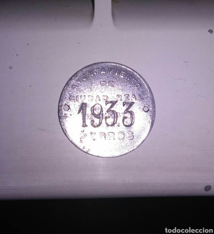 Monedas locales: Ciudad Real 1933 impuesto sobre perros - Foto 1