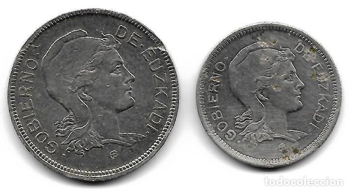 Monedas locales: 1 y 2 Ptas Gobierno de Euzkadi - Foto 1