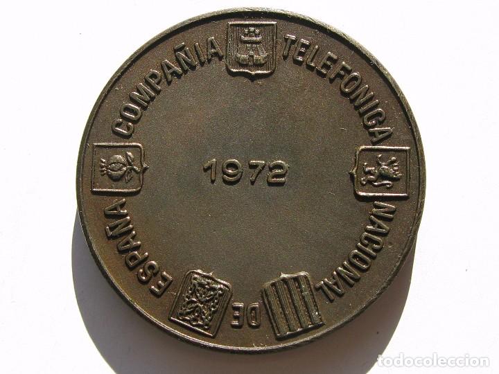Monedas locales: TELEFONICA , MEDALLA DE BRONCE DE 1972 - Foto 2