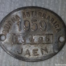 Monedas locales: FICHA ANTIRABICA JAEN 1959. Lote 107578740