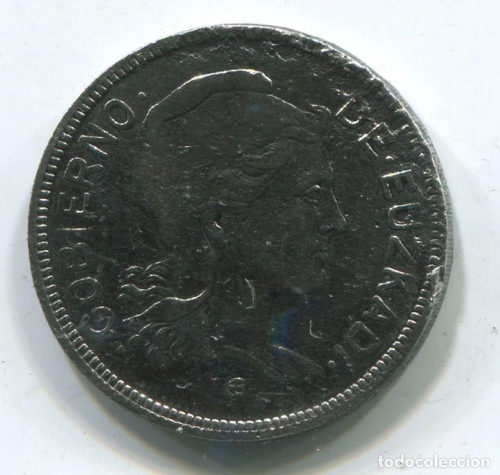 Monedas locales: 2 pesetas Euskadi. 1937 - Foto 2