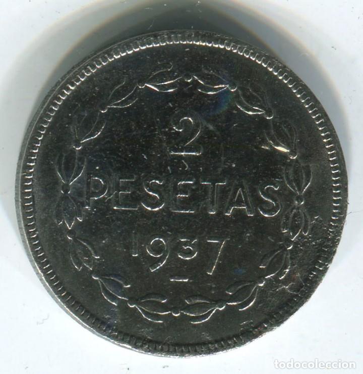 Monedas locales: 2 pesetas Euskadi. 1937 - Foto 3