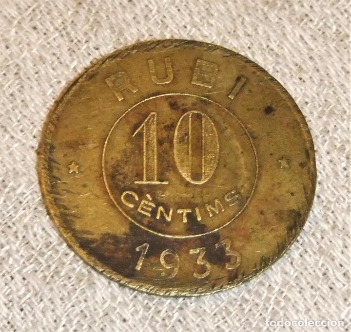 Monedas locales: MONEDA DE 10 C&Eacute;NTIMOS COOPERATIVA OBRERA DE CONSUM LA RUBINENCA 1933 - Foto 2