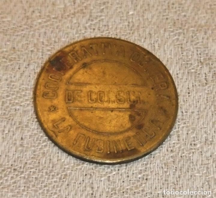 Monedas locales: MONEDA DE 10 C&Eacute;NTIMOS COOPERATIVA OBRERA DE CONSUM LA RUBINENCA 1933 - Foto 3