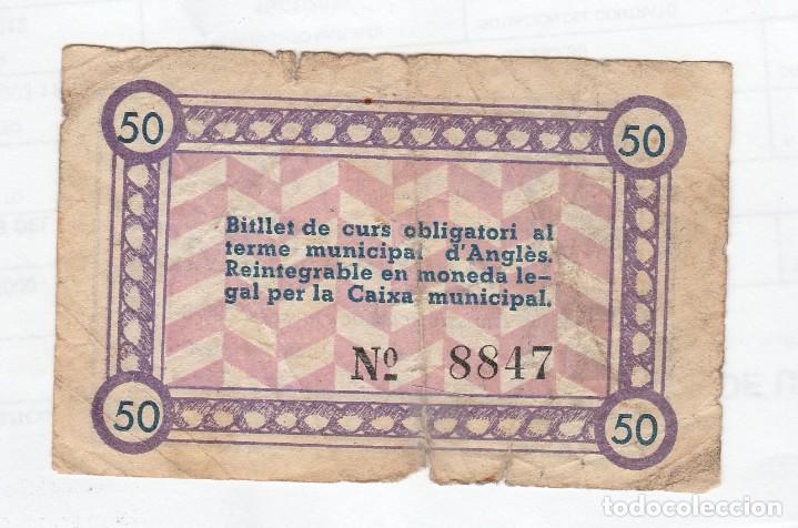 Monedas locales: D&acute;ANGLES- 50 CENTIMOS- 22 DE JUNIO DE 1937 - Foto 2