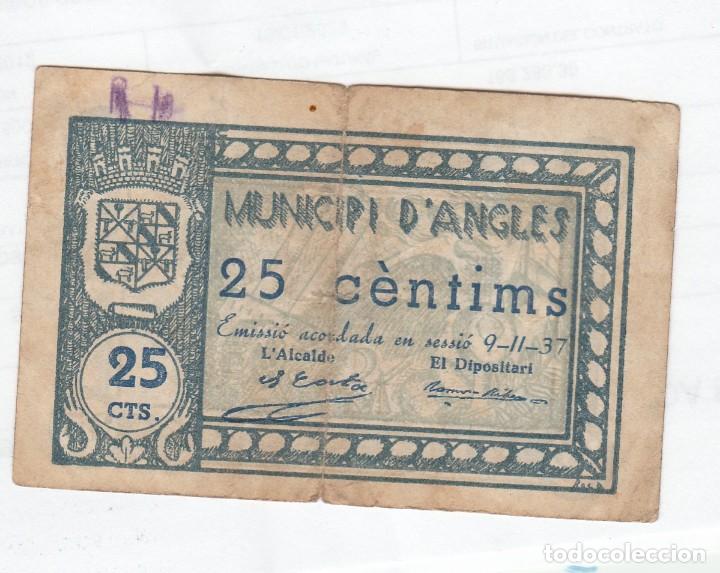 Monedas locales: D&acute;ANGLES- 25 CENTIMOS- 9 DE NOVIEMBRE DE 1937 - Foto 1