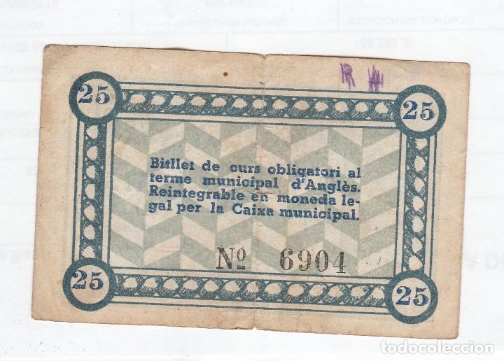 Monedas locales: D&acute;ANGLES- 25 CENTIMOS- 9 DE NOVIEMBRE DE 1937 - Foto 2