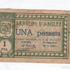 Monedas locales: D´ANGLES- 1 PESETA- 9 DE NOVIEMBRE DE 1937. Lote 121297999