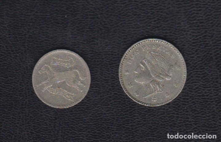 Monedas locales: FICHAS DE CASINO ANTIGUAS. 1 Y 2 PTAS. REF AF - Foto 2