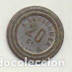 Monedas locales: Moneda de Necesidad. AE19. A Consommer 20 C. R/ J. C - Foto 1