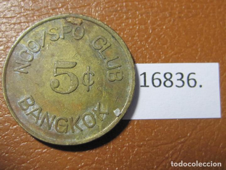 Monedas locales: ficha 5 centimos Bangkok , token, jet&oacute;n - Foto 1