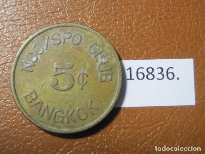Monedas locales: ficha 5 centimos Bangkok , token, jet&oacute;n - Foto 2