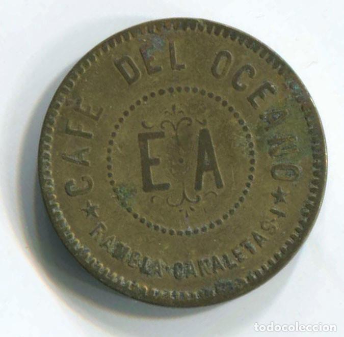 Monedas locales: Cafe del Oceano, Rambla Canaletas. 5 c&eacute;ntimos. - Foto 1