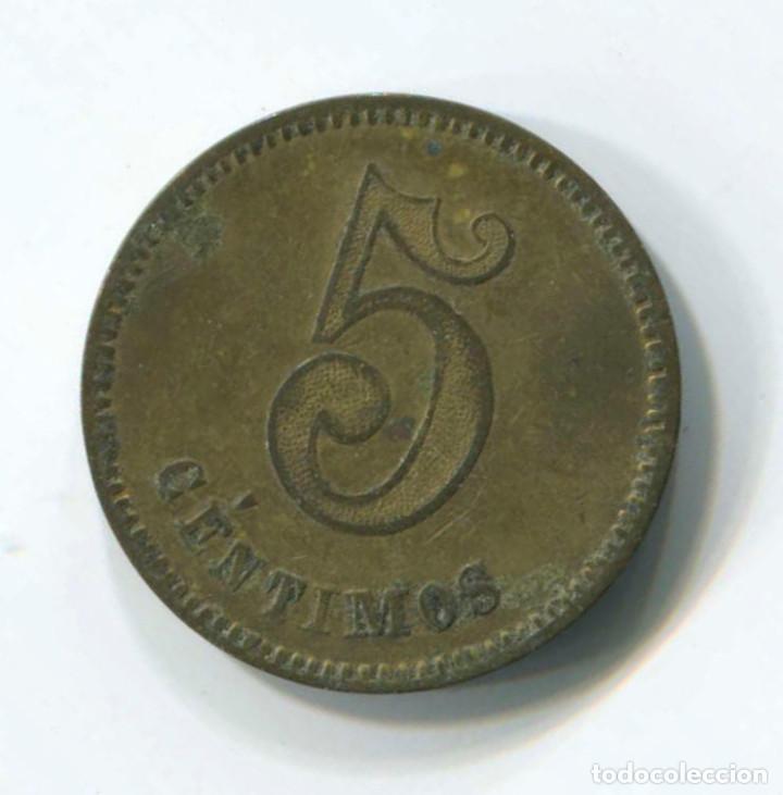 Monedas locales: Cafe del Oceano, Rambla Canaletas. 5 c&eacute;ntimos. - Foto 2
