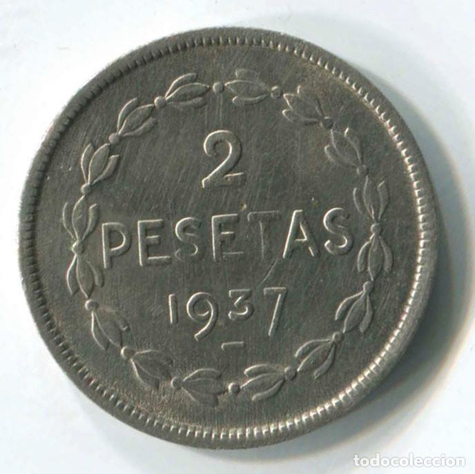 Monedas locales: Euzkadi. 2 pesetas 1937. - Foto 2
