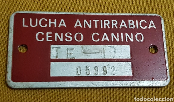 Monedas locales: Placa lucha antirrabica Teruel - Foto 1