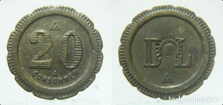 Monedas locales: TOKEN 20 Centimes - A Consommer - Foto 1