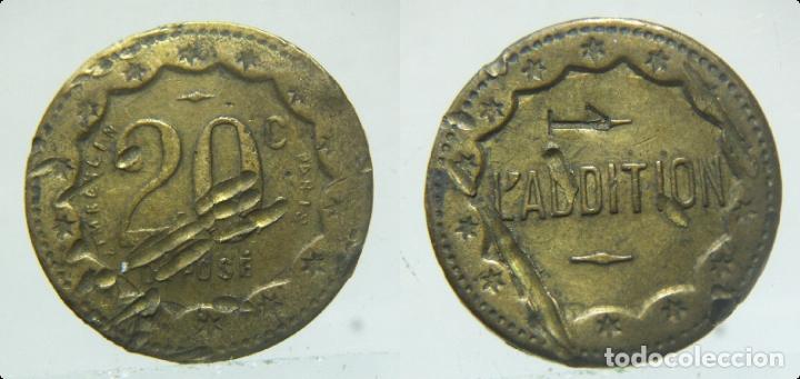 Monedas locales: TOKEN 20 C  L&acute;AUDITION PARIS - Foto 1
