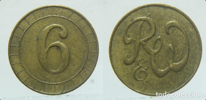 Monedas locales: JETON CON N&ordm; 6 PARA IDENTIFICAR - Foto 1